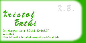 kristof batki business card